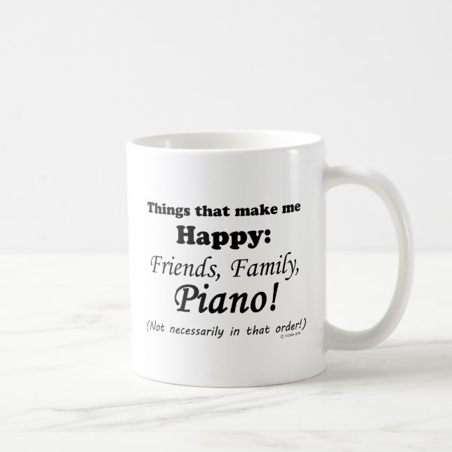 Piano Makes Me Happy Coffee Mug (Right)