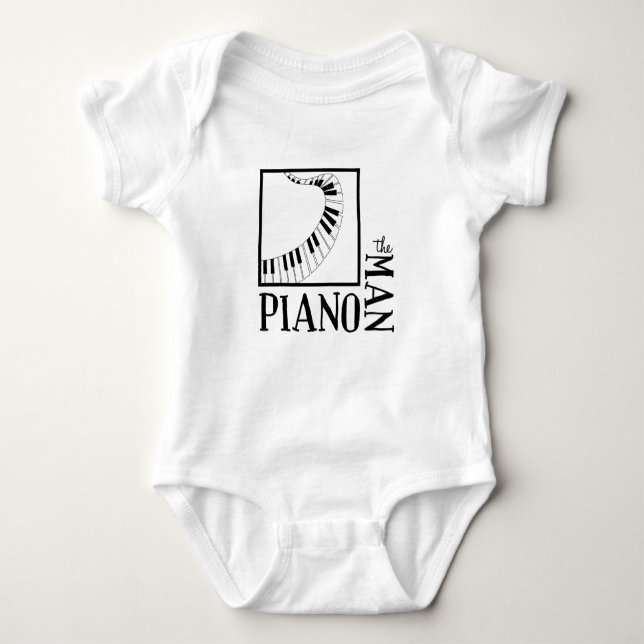 Piano Man Baby Bodysuit (Front)