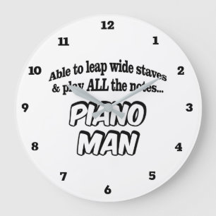 Piano Man - Music Superhero Large Clock
