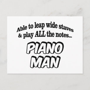 Piano Man - Music Superhero Postcard