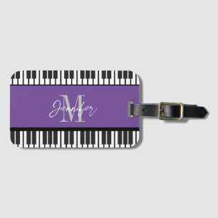  Piano Monogram Name Personalised Luggage Tag
