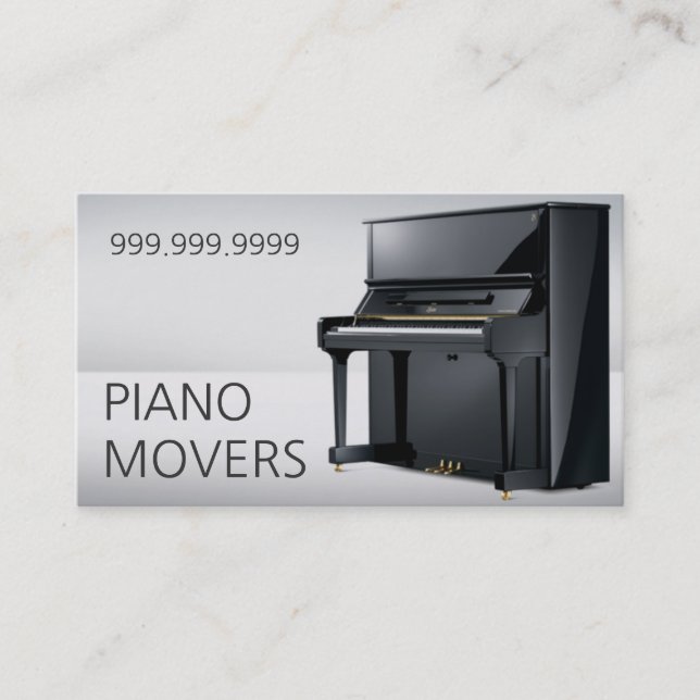 Piano Moving Movers Business Card (Front)