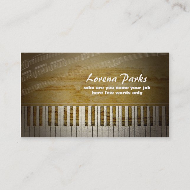 piano music business card (Front)