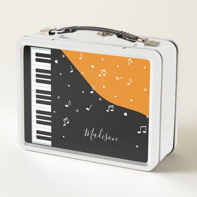 Piano Music custom name lunch boxes (Back)