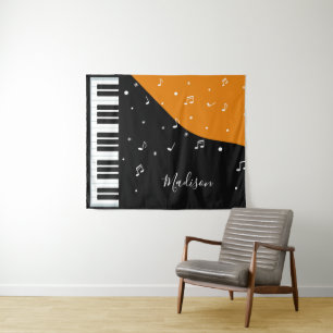 Piano Music custom name tapestry