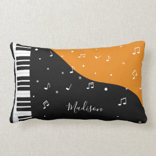Piano Music custom name throw pillows