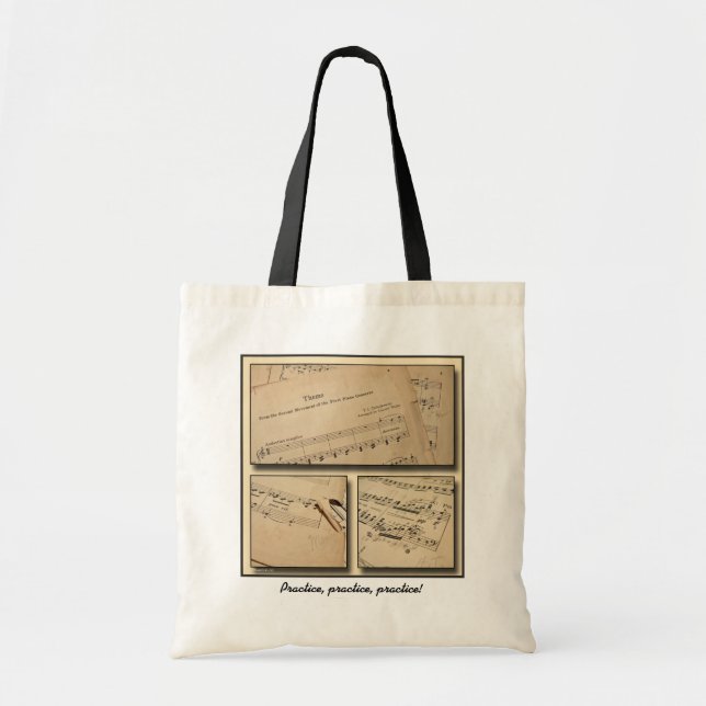 Piano Music Custom Tote Bag (Front)