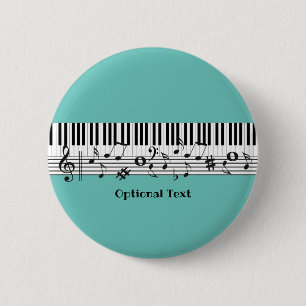 Piano Music Design Button