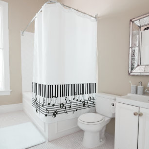 Piano Music Design Shower Curtain
