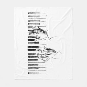 Piano music fleece blanket