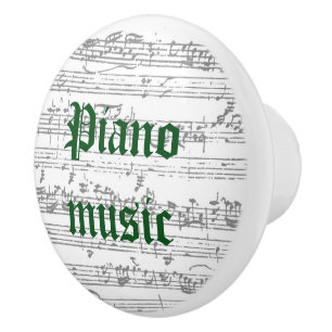 Piano music green ceramic pull
