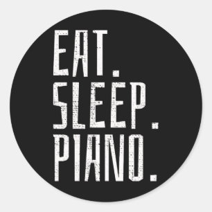 Piano Music Instrument Pianist Vintage Gift Classic Round Sticker