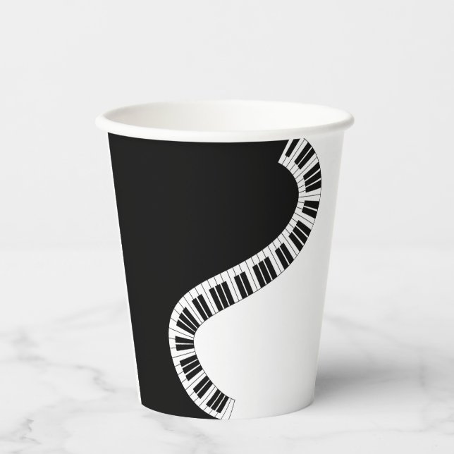 Piano Music Keyboard  Paper Cups (Front)