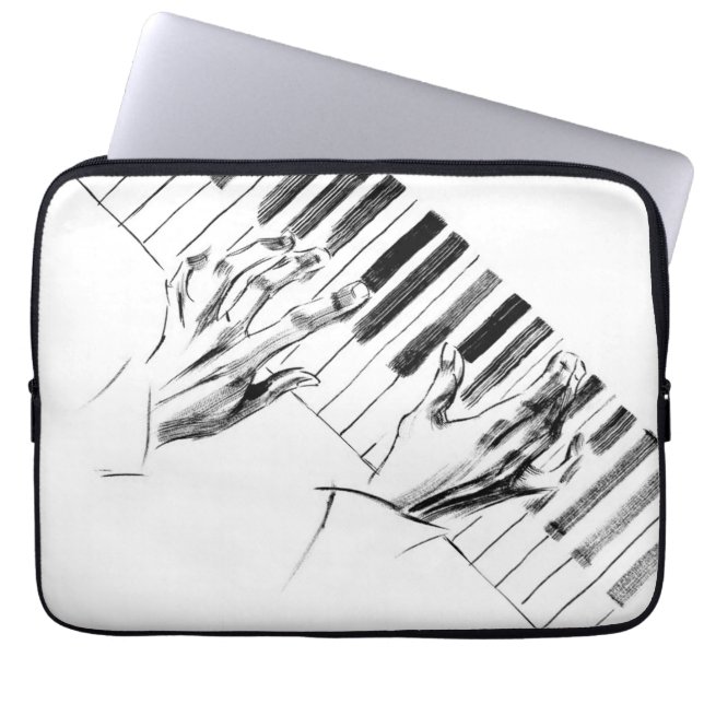 Piano music laptop sleeve (Front)