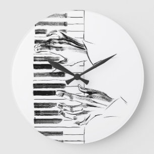 Piano music large clock
