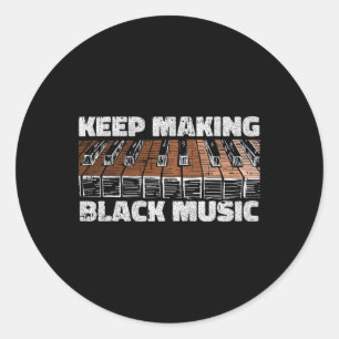 Piano Music Lover Black History Month Men Pianist  Classic Round Sticker