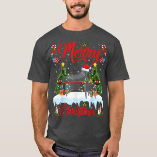 Piano Music Lover Xmas Lighting Santa Hat Piano Ch T-Shirt
