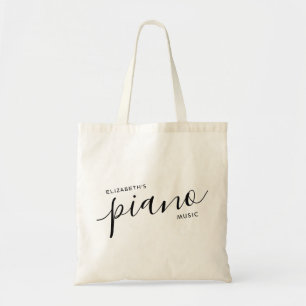 Piano Music Modern Personalised Script Name  Tote 