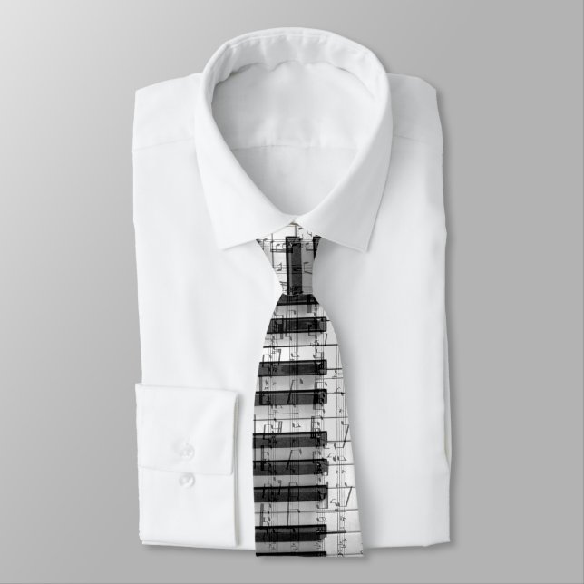 piano music neck tie (Tied)
