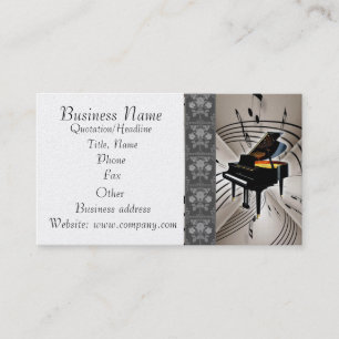 Piano Music Notes Business Card