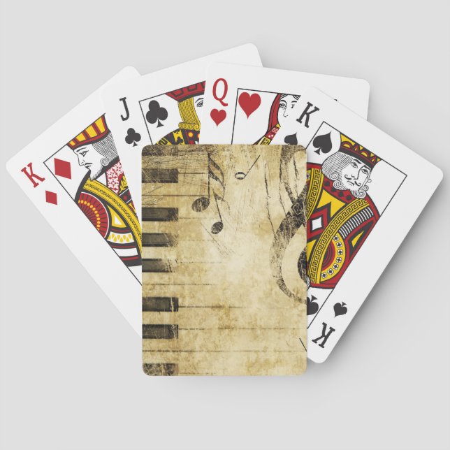 Piano Music Notes Playing Cards (Back)