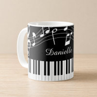 Piano Music Notes Script Name Black White