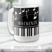 Piano Music Notes Script Name Black White