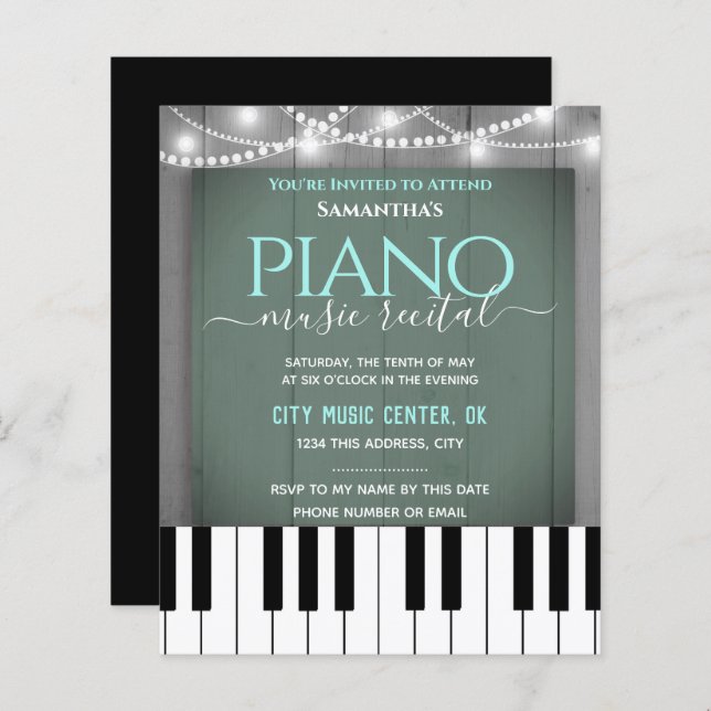 Piano Music Recital Formal Invitation (Front/Back)
