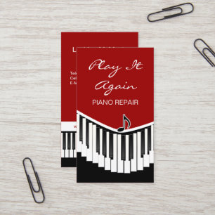 Piano Music Red Business Card