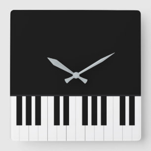 PIANO MUSIC SQUARE WALL CLOCK