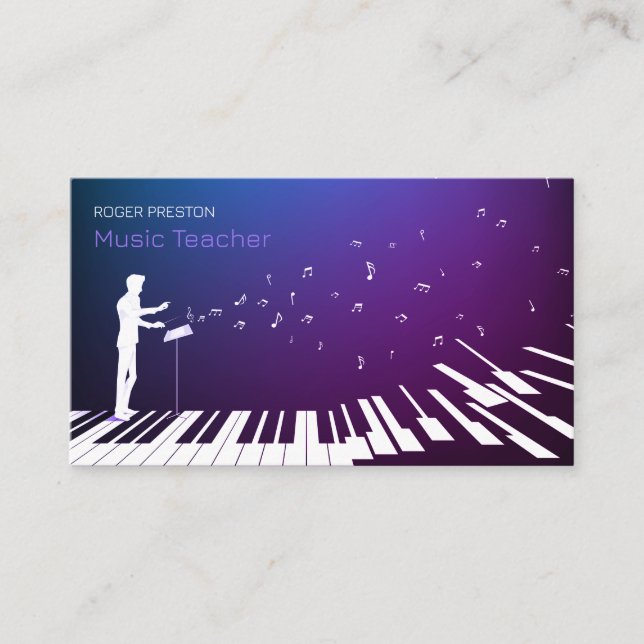 Piano Music Teacher Business Card (Front)