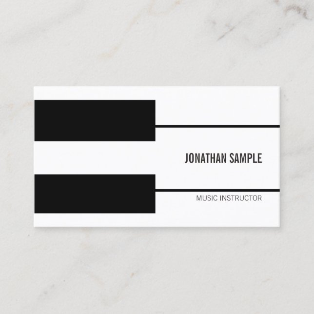 Piano Music Teacher Instructor Creative Modern Business Card (Front)