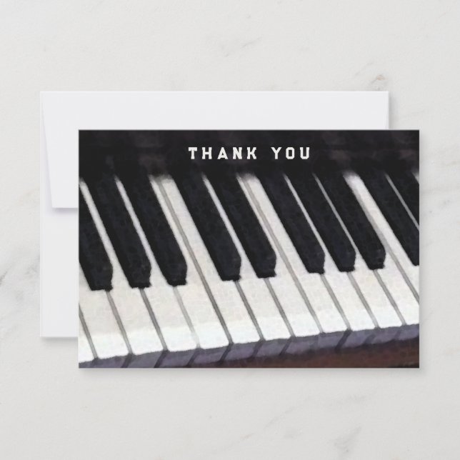 Piano Music Themed Thank You Card (Front)