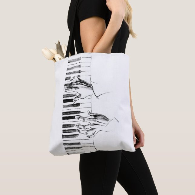 Piano music tote bag (Close Up)