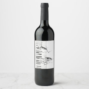 Piano music wine label