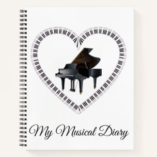 Piano Musical Diary Notebook