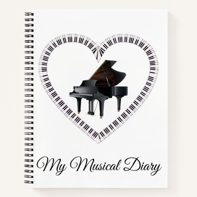 Piano Musical Diary Notebook (Front)