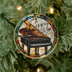 Piano Musical Instrument  Ceramic Ornament