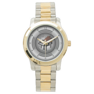 Piano ~ Musical Scroll ~ Silver Speaker ~ Watch