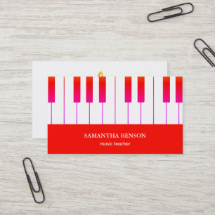 Piano Musician Business card with Music Note
