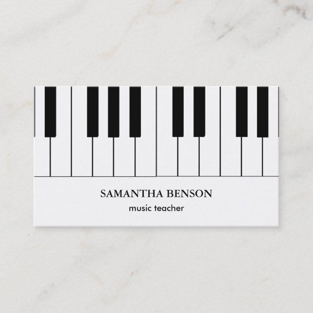 Piano Musician Business card with Music Note (Front)