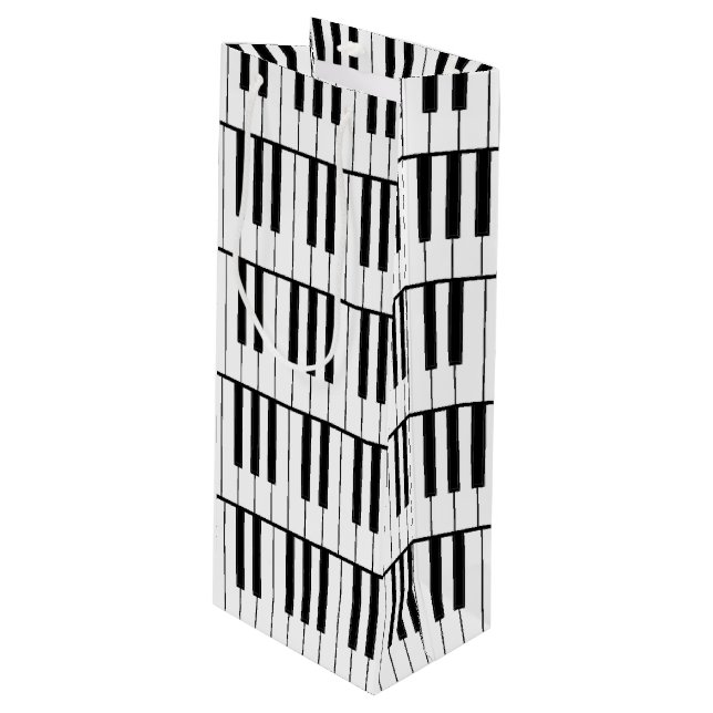 Piano Musician Music Teacher Wine Gift Bag (Front Angled)