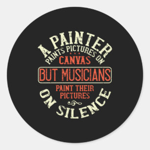 Piano - Musicians Paint Pictures Classic Round Sticker