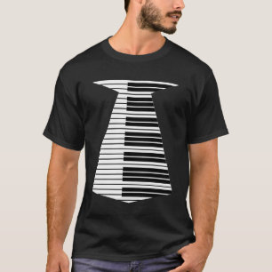Piano Neck Tie Funny Humourous Keyboard Music Play T-Shirt
