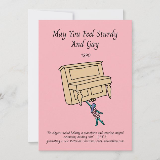 Piano Niaid AI-Generated Victorian Holiday Card (Front)