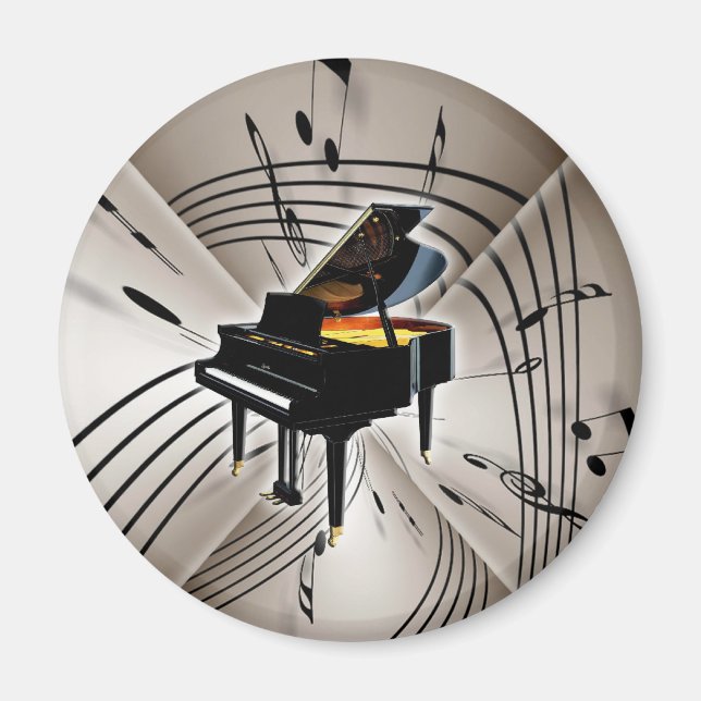 Piano Notes and Staff Magnet (Front)