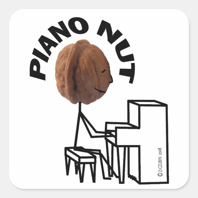 Piano Nut Square Sticker (Front)