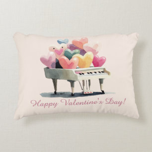 Piano of Love Hearts Decorative Cushion