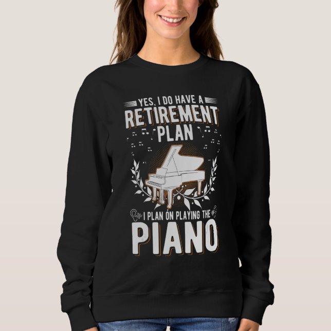 Piano Old Man Piano Player Grandpa Pianist Sweatshirt (Front)