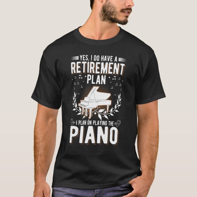Piano Old Man Piano Player Grandpa Pianist T-Shirt (Front)
